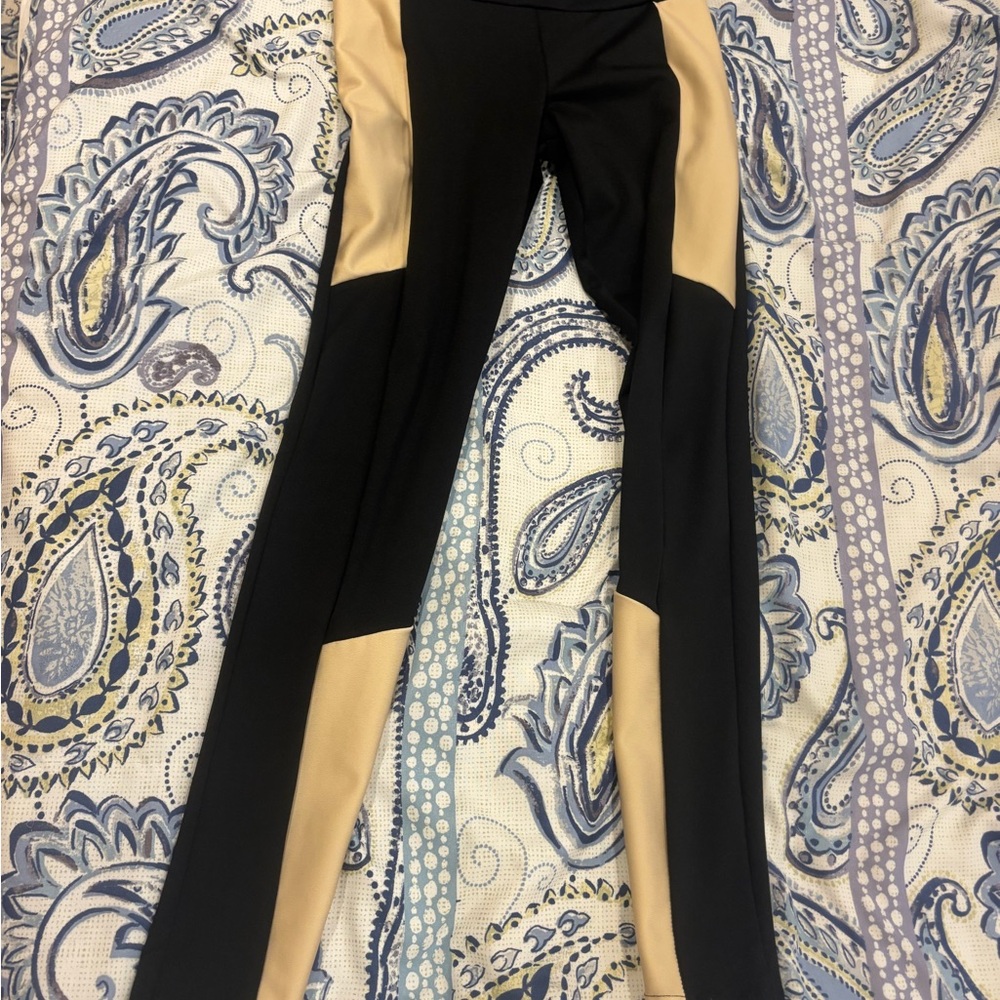 Black and Gold Varsity Leggings